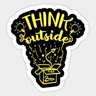 Quote Art Think Outside Box Sticker